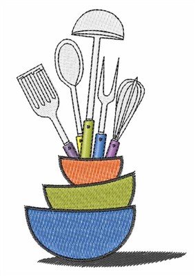 Cooking Utensils Embroidery DesignMachine Embroidery