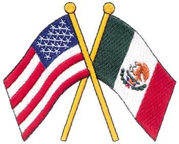thumbnail image 2 of Mexican American Flag Patches – 3.25″ Embroidered Iron-On, Nixon Thread Co. 2 of 6