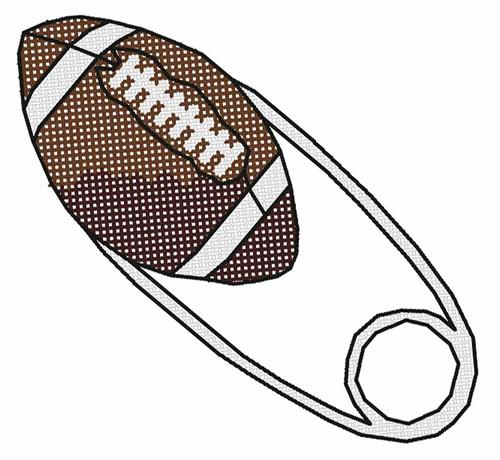 Football Diaper Pin Embroidery Design