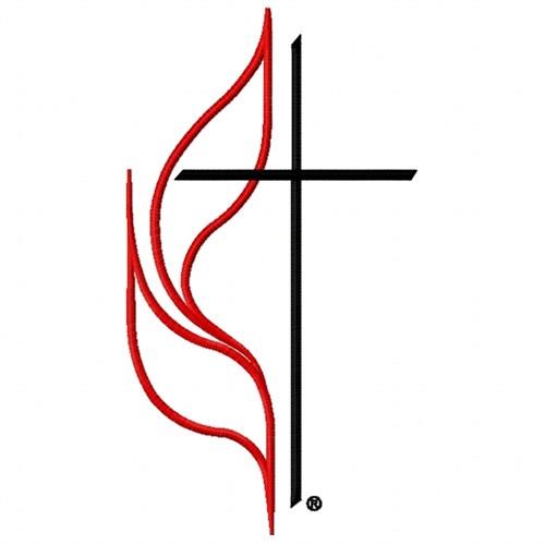 methodist cross and flame clipart