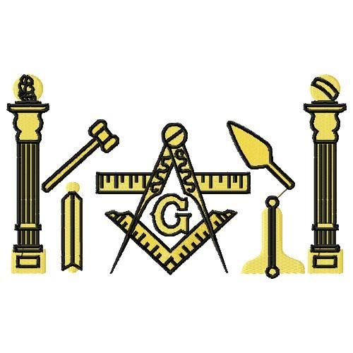 Masonic Logo Embroidery Design, 3 sizes