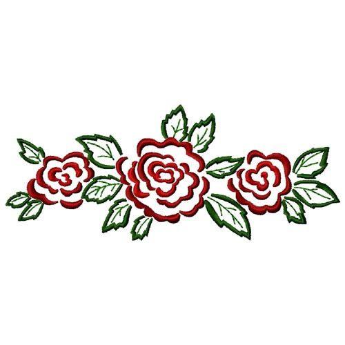 Free Rose Border Embroidery Design