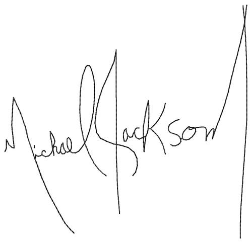 michael jackson handwriting