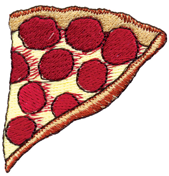 Hand Embroidered Pizza Slice Hoop Art