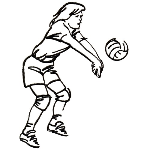 Volleyball Player Outline Embroidery Design AnnTheGran