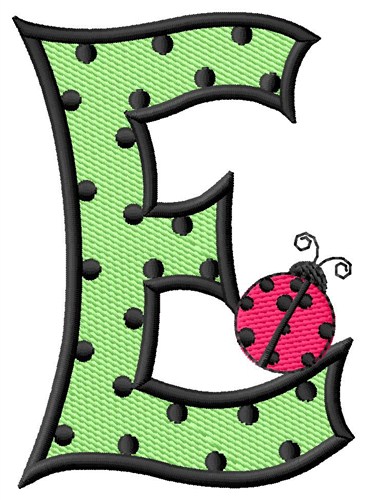 Ladybug Letter E Embroidery Design Annthegran Com