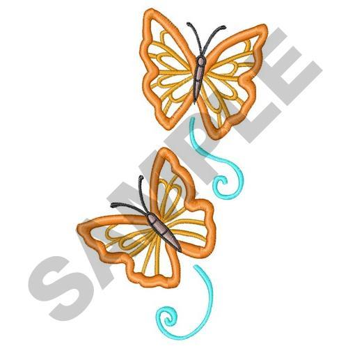 TWO BUTTERFLY APPLIQUES