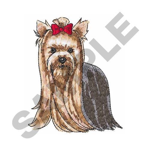 Yorkshire Terrier sketch Machine Embroidery Design - 6 Sizes