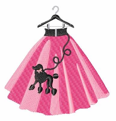 Pink Poodle Skirt Embroidery Design