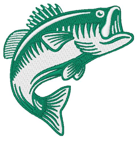 Bass Fish Embroidery Design
