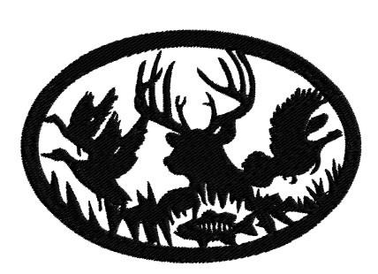Hunting Scene Embroidery Design