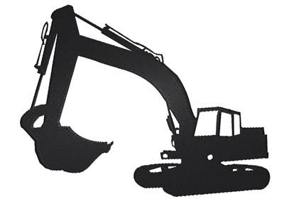 black and white backhoe clipart