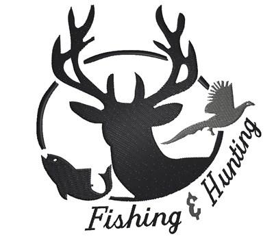 Fishing And Hunting Embroidery Design
