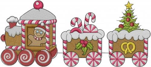 gingerbread train clipart