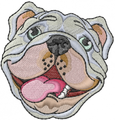 English bulldog embroidery design  annthegran