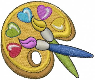 Painters Palette Embroidery Design