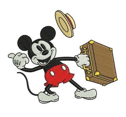 Hitching Mickey Mouse Embroidery Design