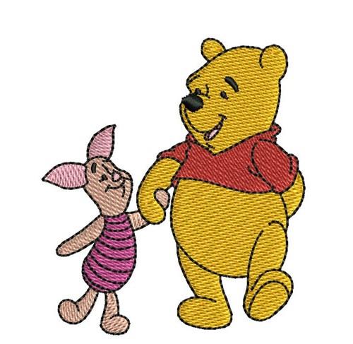 winnie the pooh and piglet holding hands walking