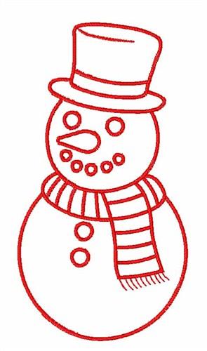 Skating Snowman - Instant Downloadable Machine Embroidery - Light Fill  Stitch