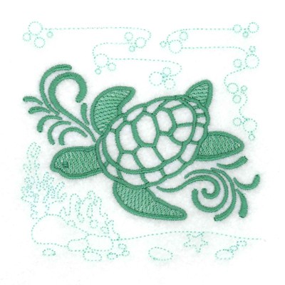 Sea Turtle Echo Scene Embroidery Design Annthegran Com