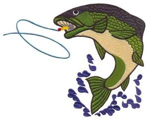 Embroidery Design: Fly Fishing 3 Sizes