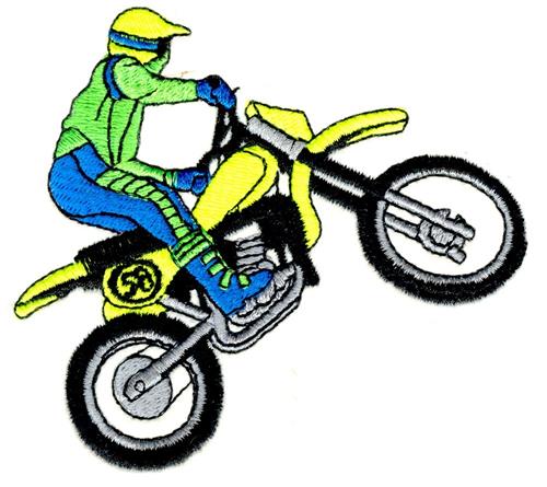 Embroidery Design Motocross 3 Sizes Enduro Machine 