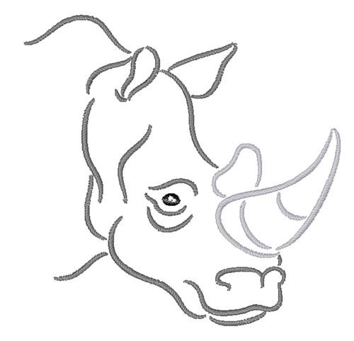 rhino head coloring pages