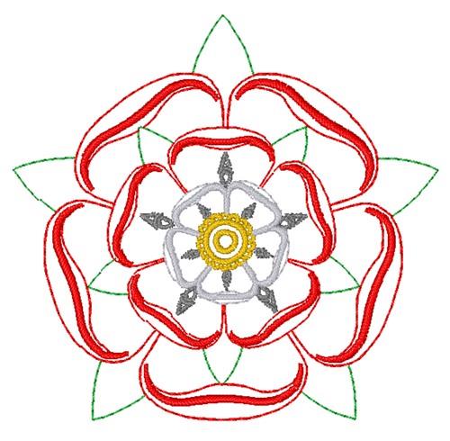 Tudor Rose Free Machine Embroidery Design - 5 sizes