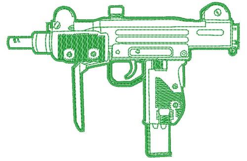 Mini Pistol Machine Embroidery Design - 3 sizes - gun