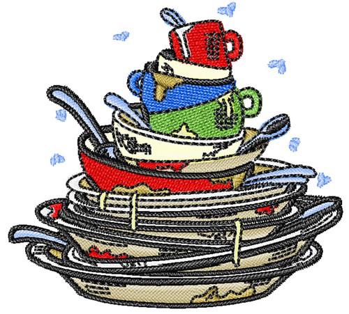 stack of dishes clipart
