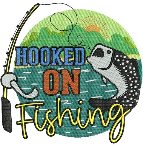 The Art of Stitch on X: 3D Hooked on Fishing Stickers, Fishing