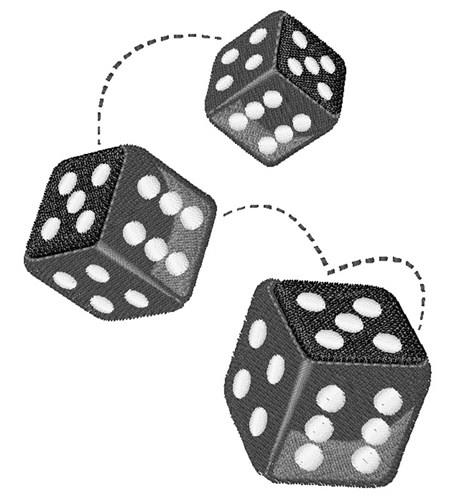 rolling dice clipart black and white