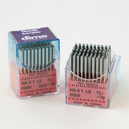 Embroidery sewing machine needles with flat shank